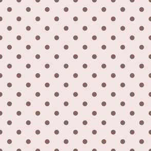 Small Polka Dot Pattern - Eggshell White and Cinnamon Bronze