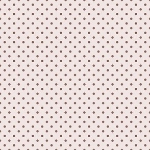 Tiny Polka Dot Pattern - Eggshell White and Cinnamon Bronze