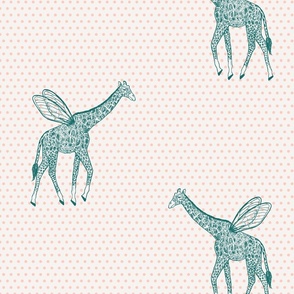 Flying Giraffes (Teal)_Large Scale