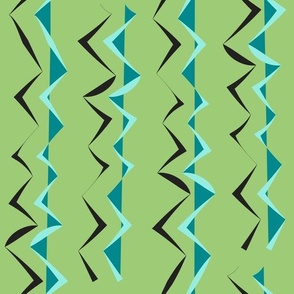 Green and black tribal zigzag