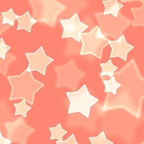 Large Starry Bokeh Pattern - Coral Color