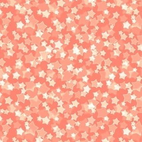 Small Starry Bokeh Pattern - Coral Color
