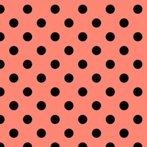 Polka Dot Pattern - Coral and Black