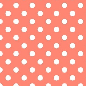 Polka Dot Pattern - Coral and White