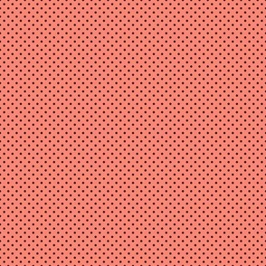 Micro Polka Dot Pattern - Coral and Black