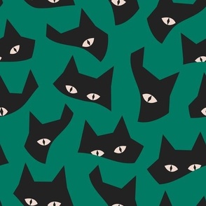 Peek-a-boo Cats - Green