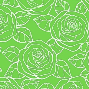 Rose Cutout Pattern - Malachite and White