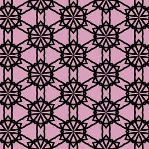 Mauve Pink and Black Flower Abstract