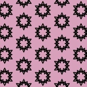 Mauve Pink and Black Flower Geometric 3