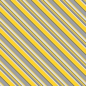 Sunshine and Shadows Diagonal Stripes (#4) Wildflower Yellow with Mystic Grey and Silver Mist