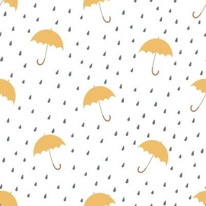 Yellow umbrellas pattern