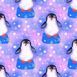 Frosty Penguins purple 