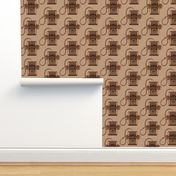 Retro telephones earthy brown cream