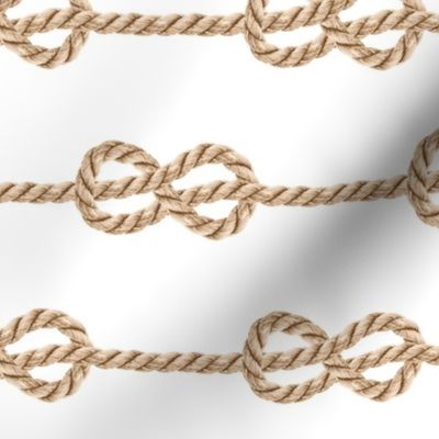 Nautical natural rope knots horizontal