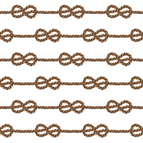 Nautical brown rope knots horizontal