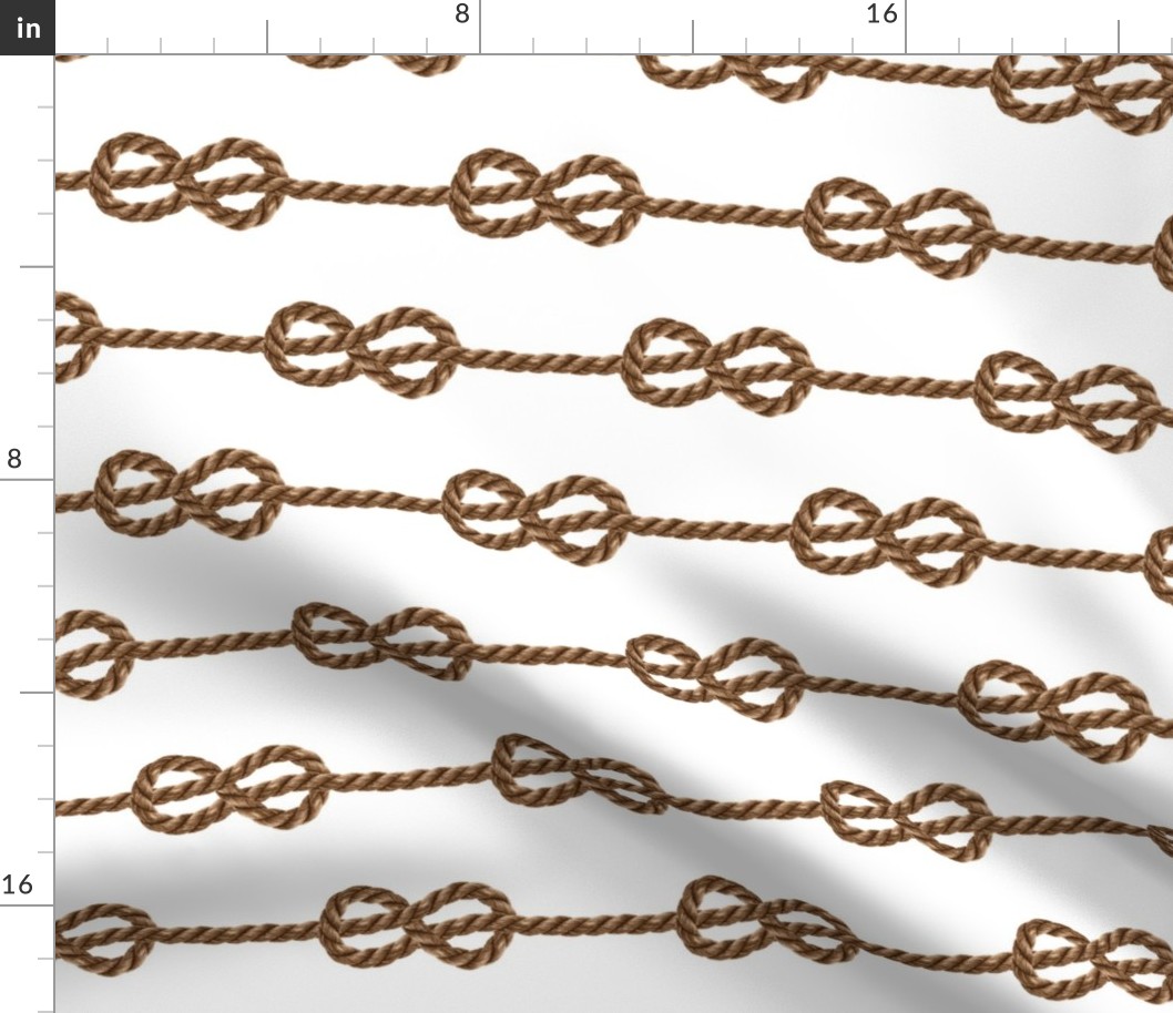 Nautical brown rope knots horizontal