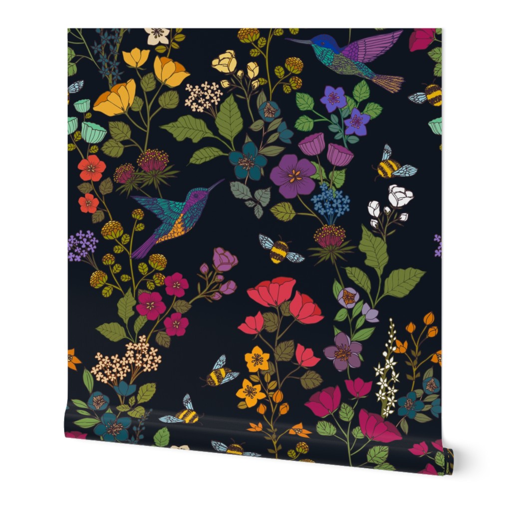 Hummingbirds and Bees {Jewelled Black 6E}