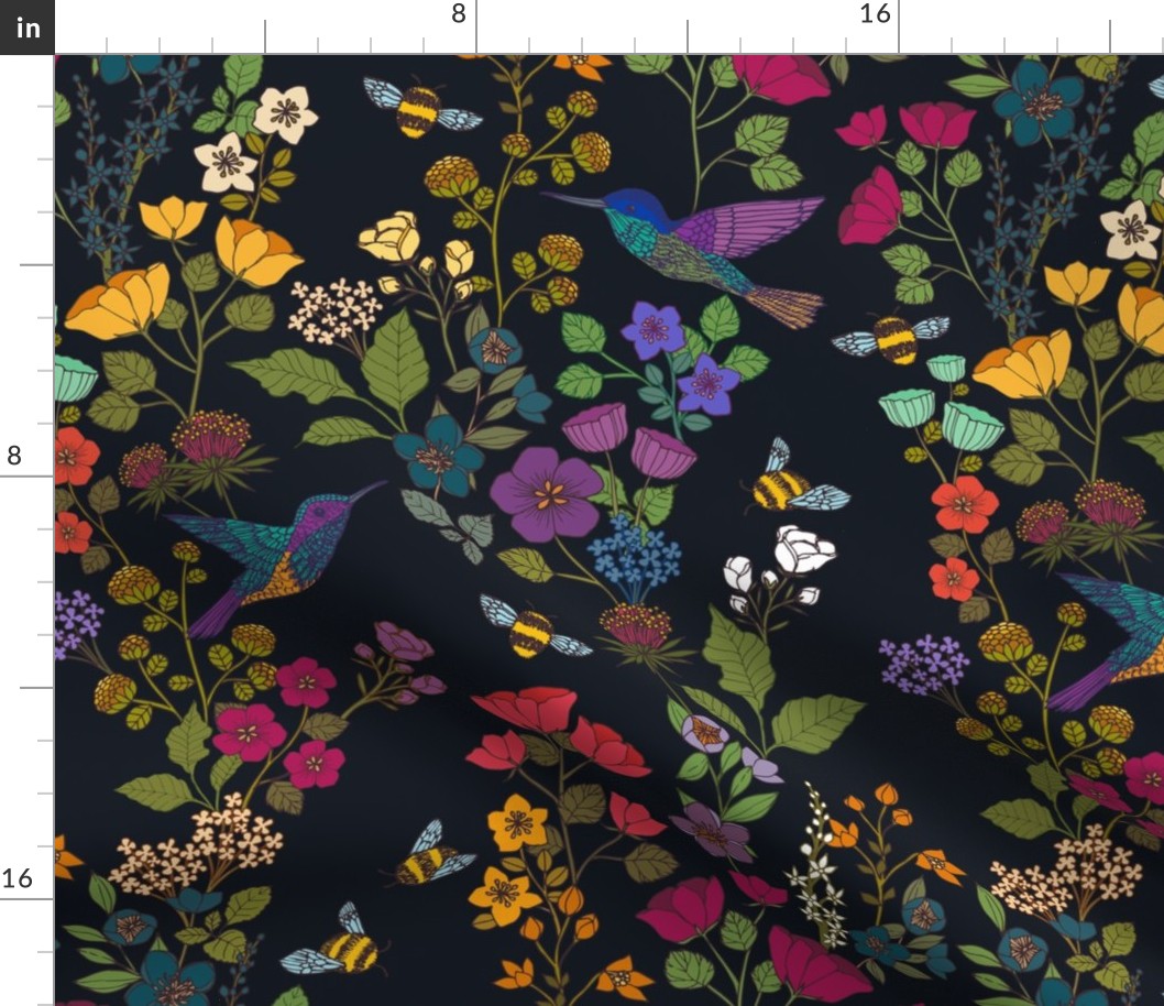 Hummingbirds and Bees {Jewelled Black 6E}