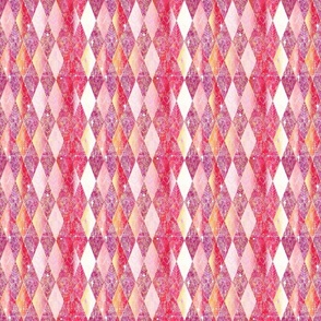 Vibrant Pastel Heart Throb Harlequin Argyle -- Vibrant Pastel Pink and Purple Heart Lace in the Lovecore Aesthetic -- 941dpi (16% of Full Scale)