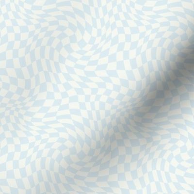 Light Blue Wavy Checkerboard 