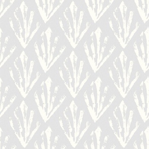 Greek Seashell Grey Fabric and Faded Natural | 6" Repeat