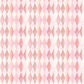  Dancing Pinks Heart Throb Harlequin Argyle in the Lovecore Aesthetic -- Valentine Argyle in Light Red, Pink Pastel over White -- 849dpi (18% of Full Scale)