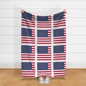 American Flag large square white