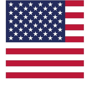 American Flag large square white