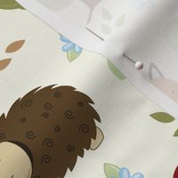 Woodland Animals in Cream