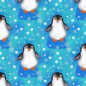 Frosty Penguins blue