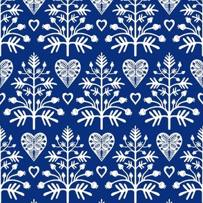 Christmas trees and hearts on a navy blue background 6 