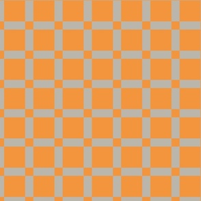Plaid Gingham Check Grid - Orange Cream Summer Sun