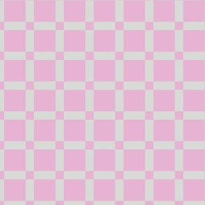Plaid Gingham Check Grid - Girls Room Baby Pink Cream
