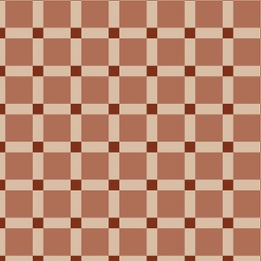 Plaid Gingham Check Grid - Terracotta