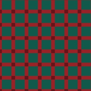 Plaid Gingham Check Grid - Red, Cherry, Green, Pine, Beige Gold Christmas Winter