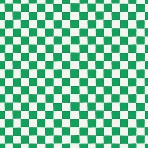 Checkerboard in green - green checks - green squares - painted squares - small size checks