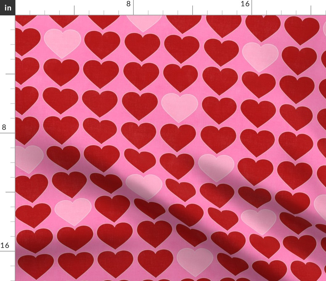 Mod Red & Pink Hearts (pink sorbet) medium 