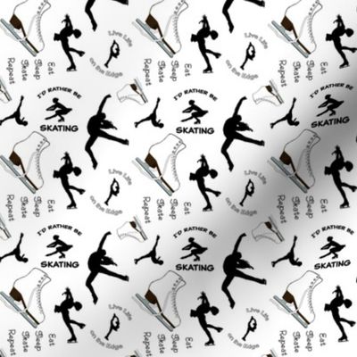 3 inch-Figure Skates Design with Text and Silhouettes on White