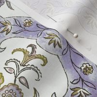 Lavender and gold floral stripe