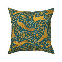 Persian Animals - Turquoise Yellow Brown