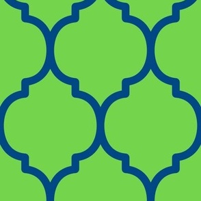 Extra Large Moroccan Tile Pattern - Malachite and Blue