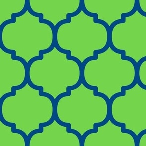 Large Moroccan Tile Pattern - Malachite and Blue