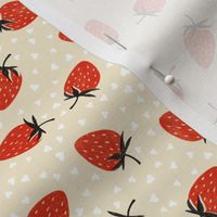 Sweet Strawberries - medium - red, cream, black, and white