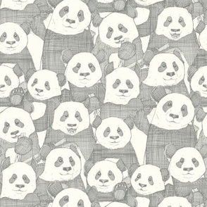 just panda bears pewter natural small