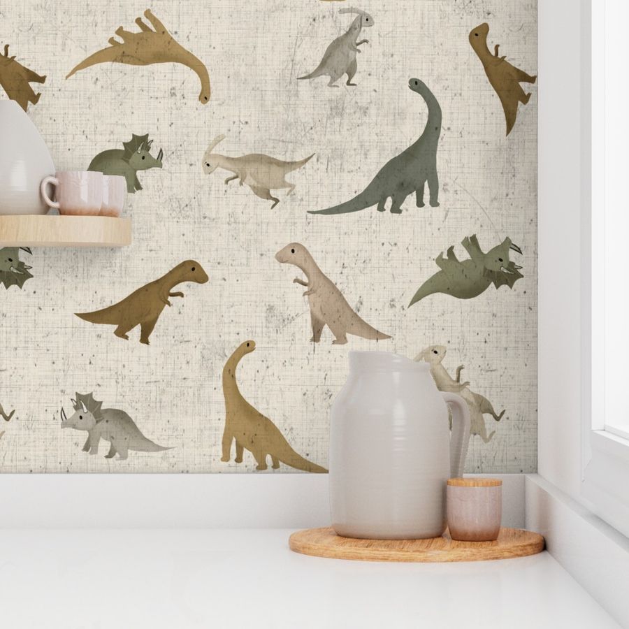 Dinos print - beige