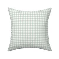 3/8" Blue Green Gingham: Celadon Blue Gingham Check, Buffalo Check