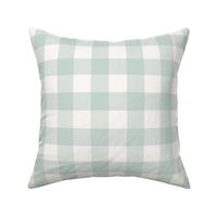 1.5" Blue Green Gingham: Celadon Blue Gingham Check, Buffalo Check