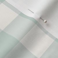 1.5" Blue Green Gingham: Celadon Blue Gingham Check, Buffalo Check