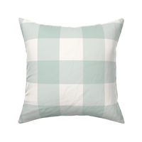 3" Blue Green Gingham: Celadon Blue Gingham Check, Buffalo Check