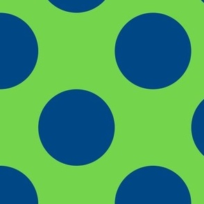 Large Polka Dot Pattern - Malachite and Blue